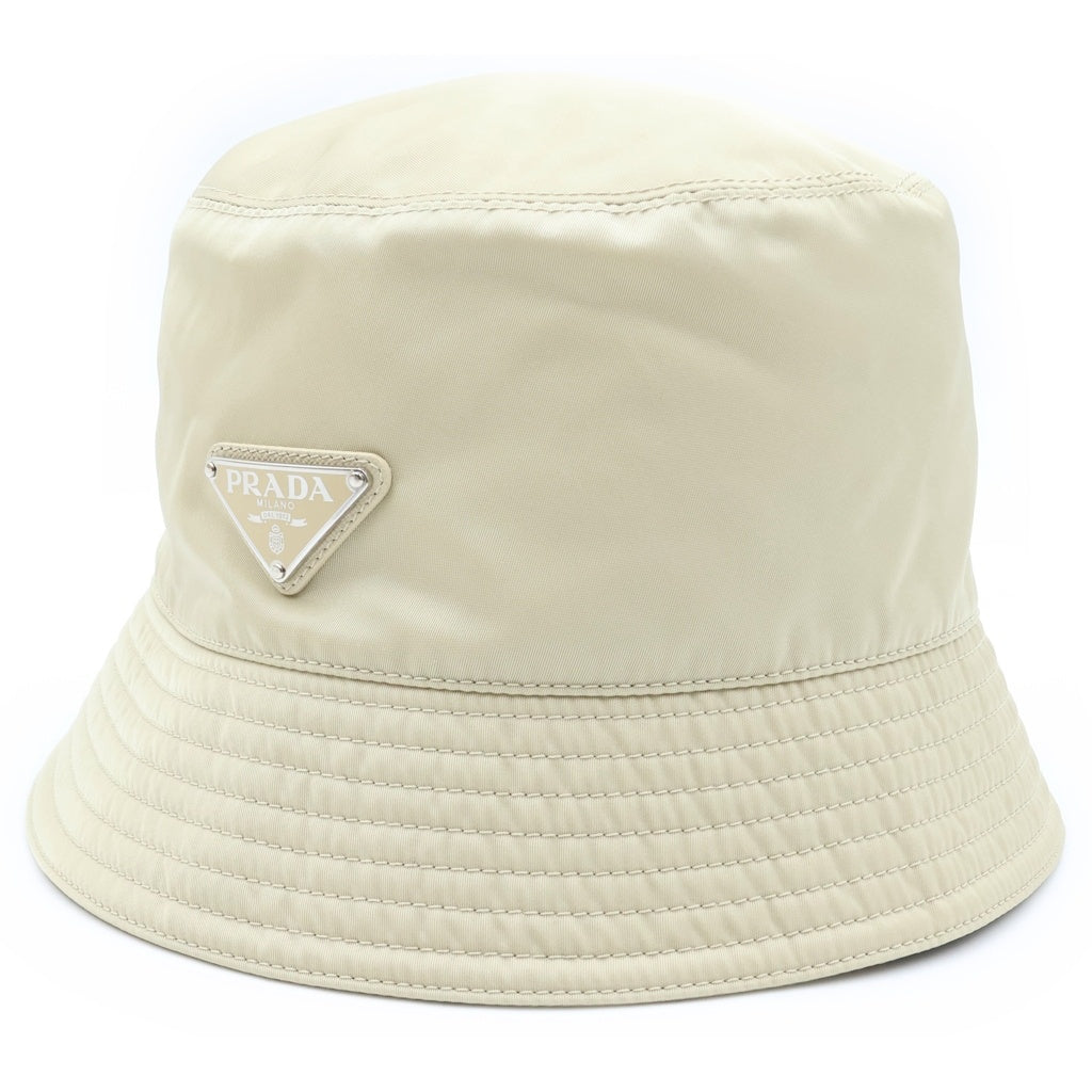 PRADA(プラダ) 22SS Re-Nylon バケットハット 帽子 トライアングルロゴ リナイロン ベージュ 1HC137 2DMI レディース