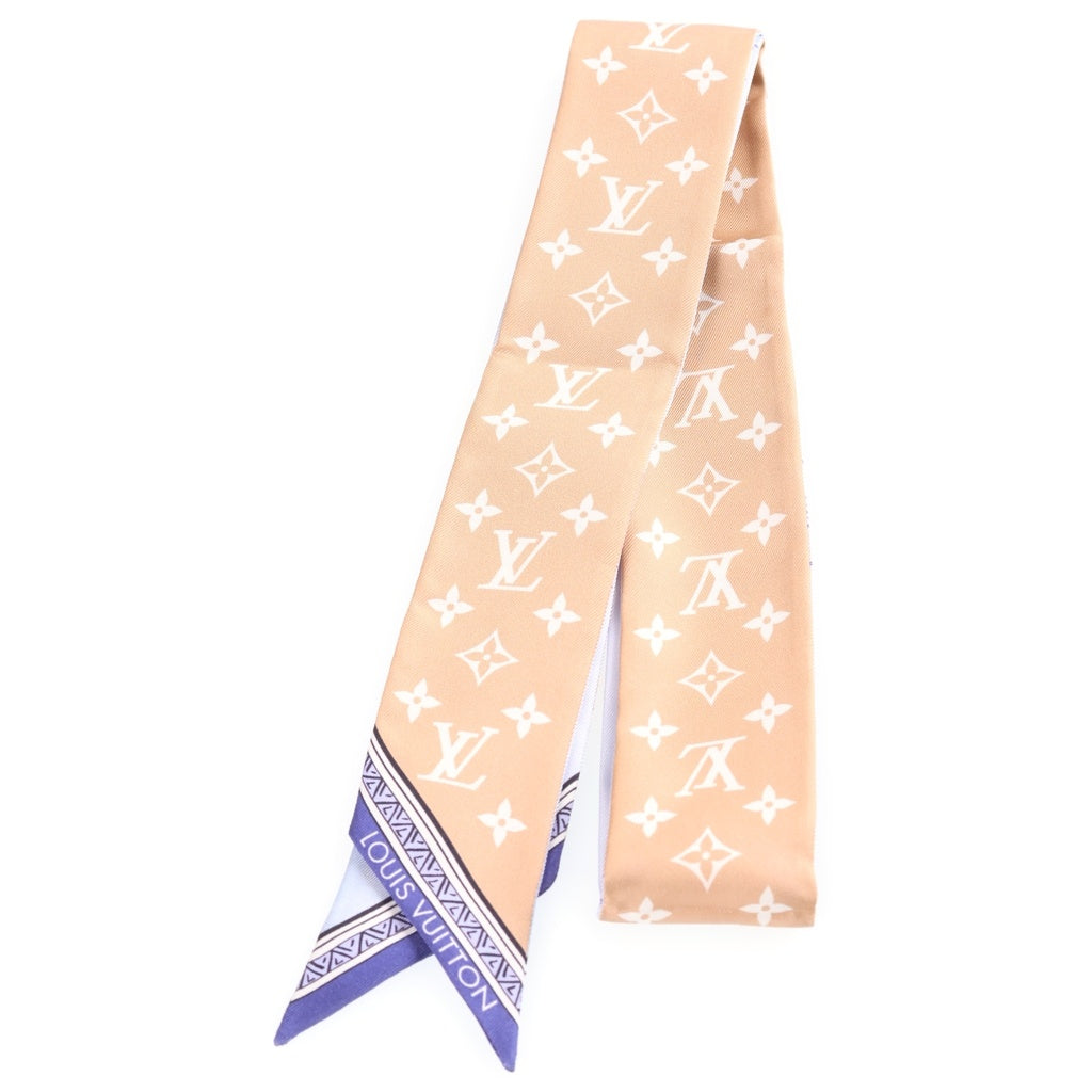 LOUIS VUITTON(ルイヴィトン) LV エクリプス バンドー スカーフ モノグラム シルク ブルー/ベージュ M79533 レディース
