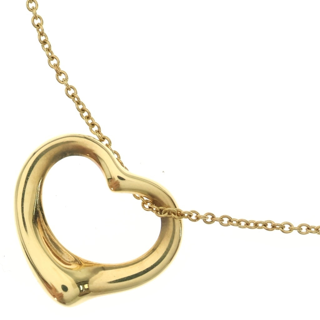 TIFFANY & Co.(ティファニー) オープンハート ネックレス ペンダント エルサ ペレッティ K18イエローゴールド レディース