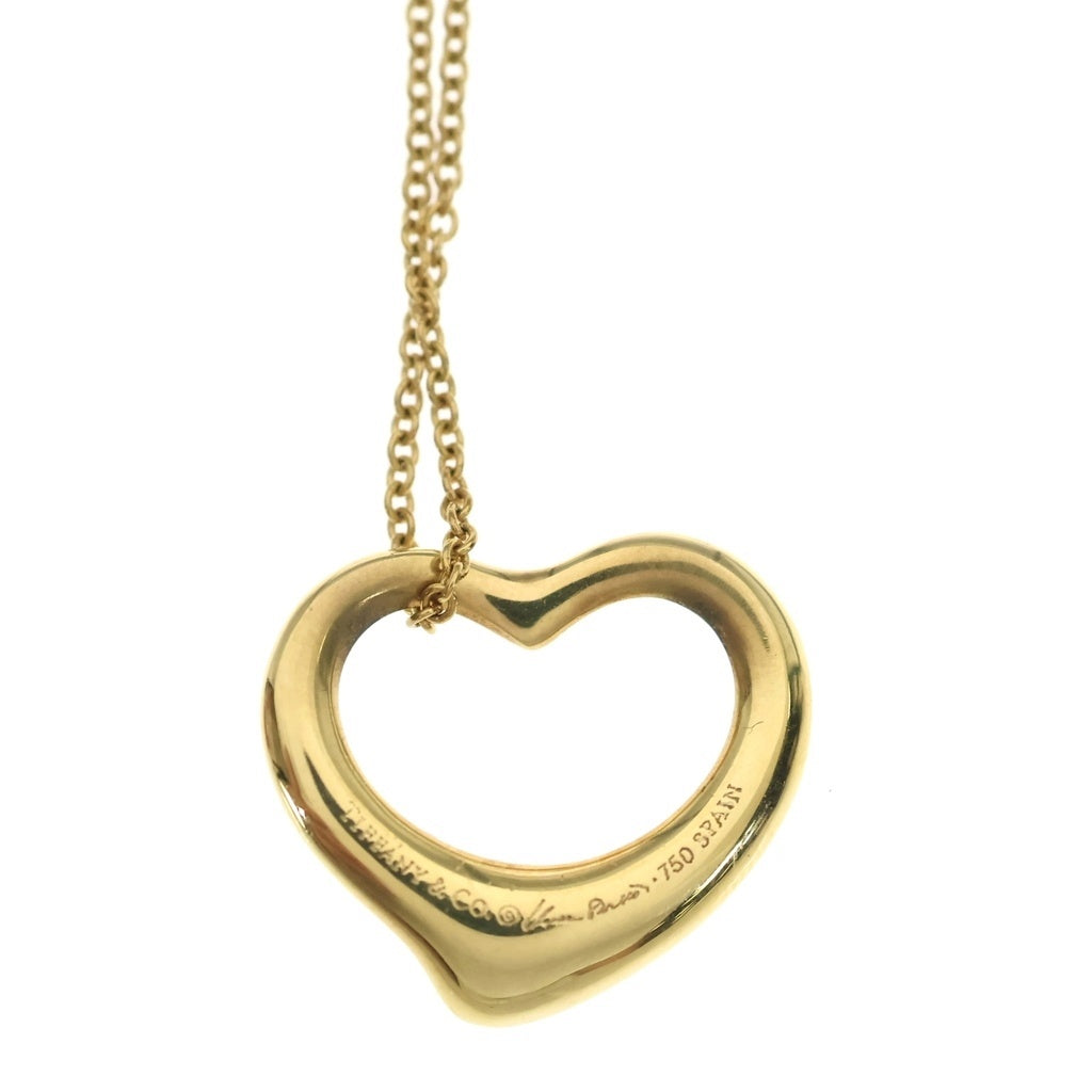 TIFFANY & Co.(ティファニー) オープンハート ネックレス ペンダント エルサ ペレッティ K18イエローゴールド レディース
