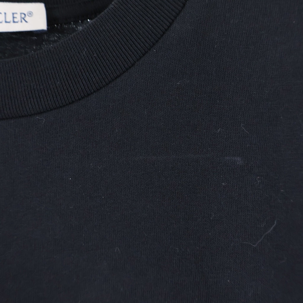 MONCLER(モンクレール) MAGLIA A MANICHE CORTE TEE マリアマニケコルケ ロゴプリント半袖Tシャツ カットソー ブラック レディース J20938C00016 829HP