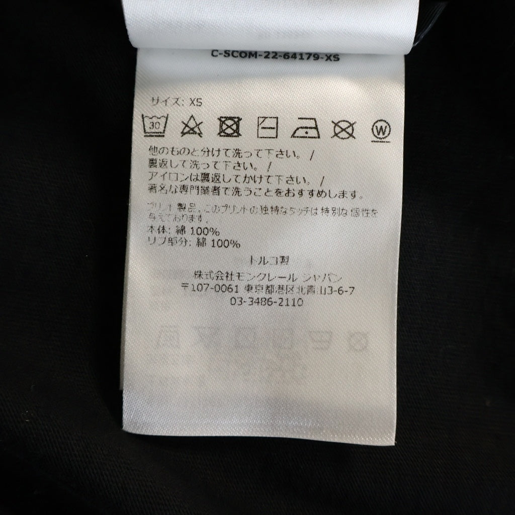 MONCLER(モンクレール) MAGLIA A MANICHE CORTE TEE マリアマニケコルケ ロゴプリント半袖Tシャツ カットソー ブラック レディース J20938C00016 829HP
