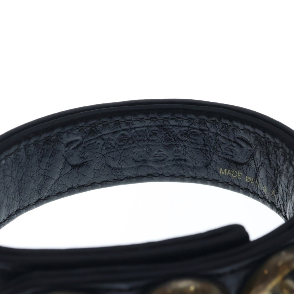 CHROME HEARTS(クロムハーツ) 3BTN 2SNP L&T リップアンドタン 3ボタン2スナップ レザーブレスレット ブラック/シルバー