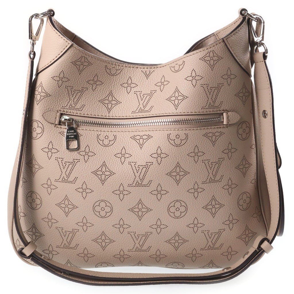 LOUIS VUITTON(ルイヴィトン) マヒナ オールアラウンドMM ショルダーバッグ ベージュ レザー M14617 シルバー金具 レディース