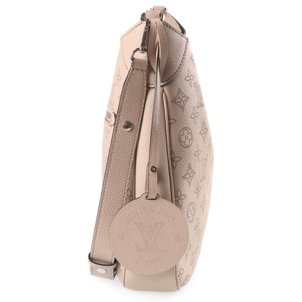 LOUIS VUITTON(ルイヴィトン) マヒナ オールアラウンドMM ショルダーバッグ ベージュ レザー M14617 シルバー金具 レディース