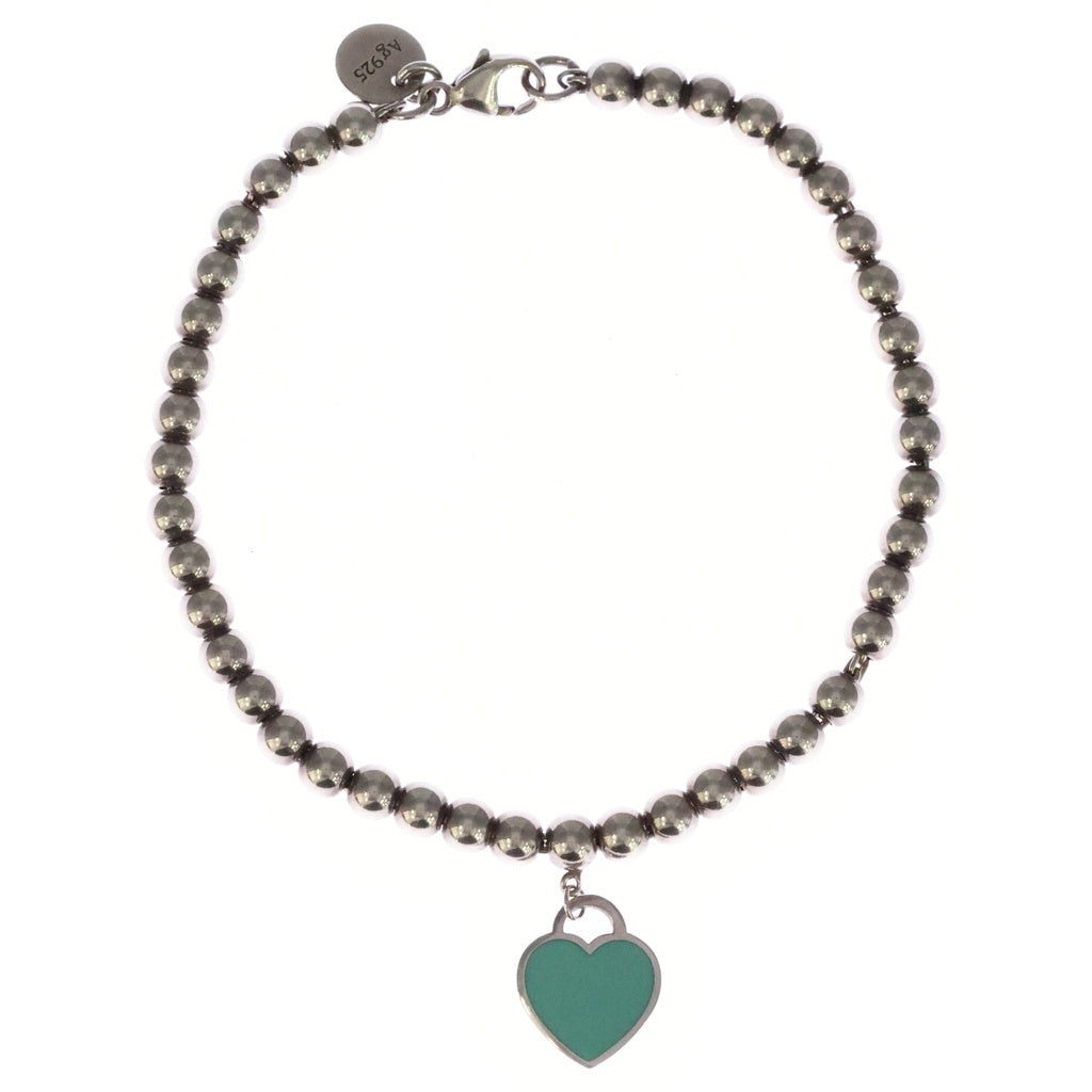 TIFFANY & Co.(ティファニー) リターントゥ ブルーハート ボールチェーンブレスレット シルバー×ティファニーブルー SV925 レディース