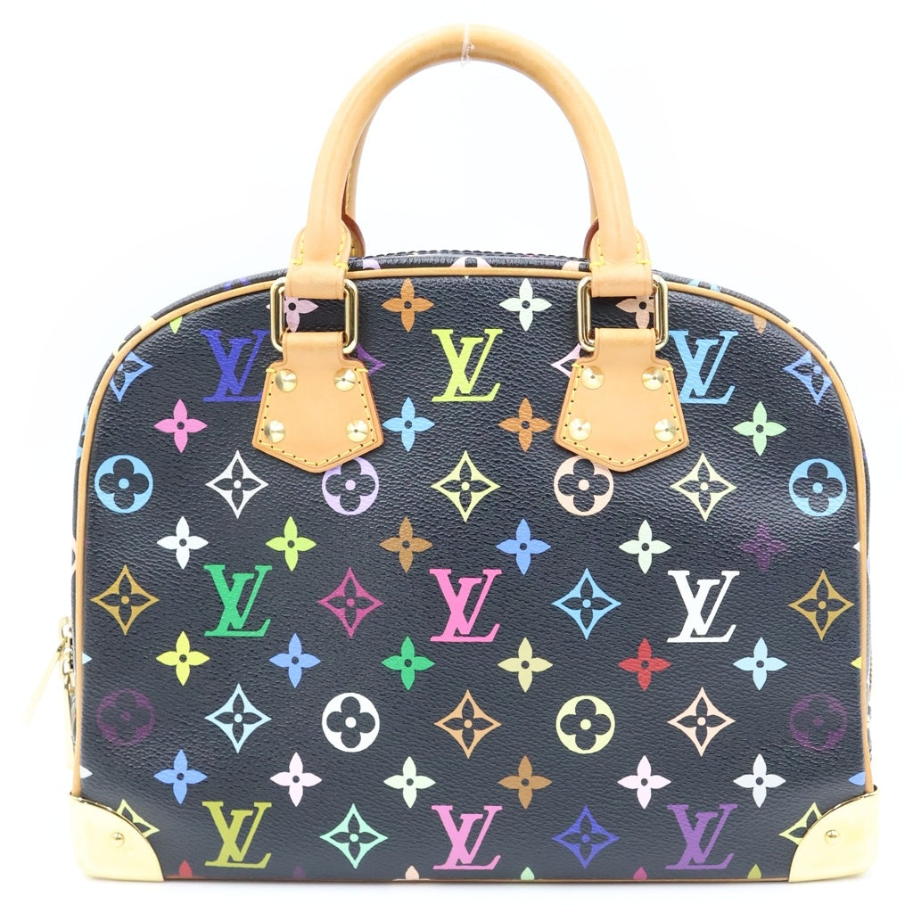 LOUIS VUITTON(ルイヴィトン) モノグラムマルチカラー トゥルーヴィル ハンドバッグ ブラック レザー×PVC M92662 ゴールド金具 レディース