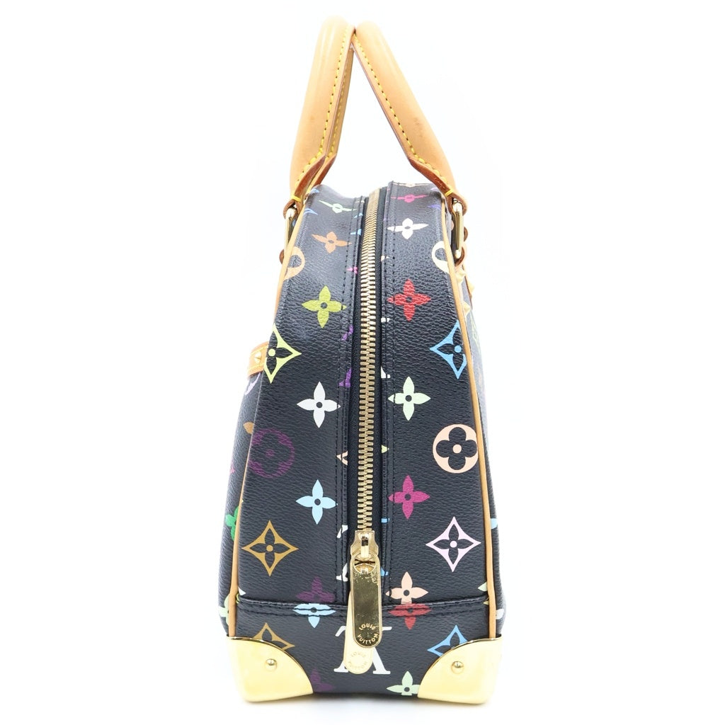 LOUIS VUITTON(ルイヴィトン) モノグラムマルチカラー トゥルーヴィル ハンドバッグ ブラック レザー×PVC M92662 ゴールド金具 レディース