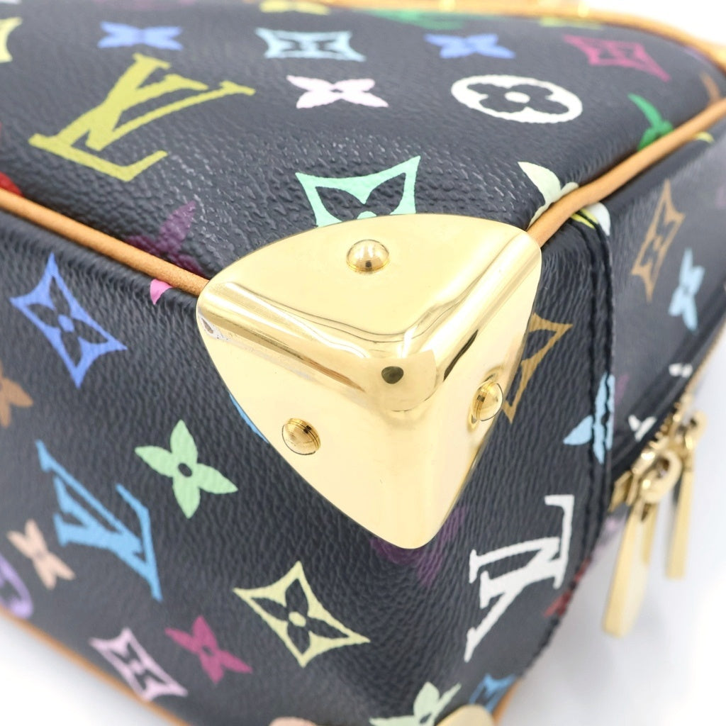 LOUIS VUITTON(ルイヴィトン) モノグラムマルチカラー トゥルーヴィル ハンドバッグ ブラック レザー×PVC M92662 ゴールド金具 レディース