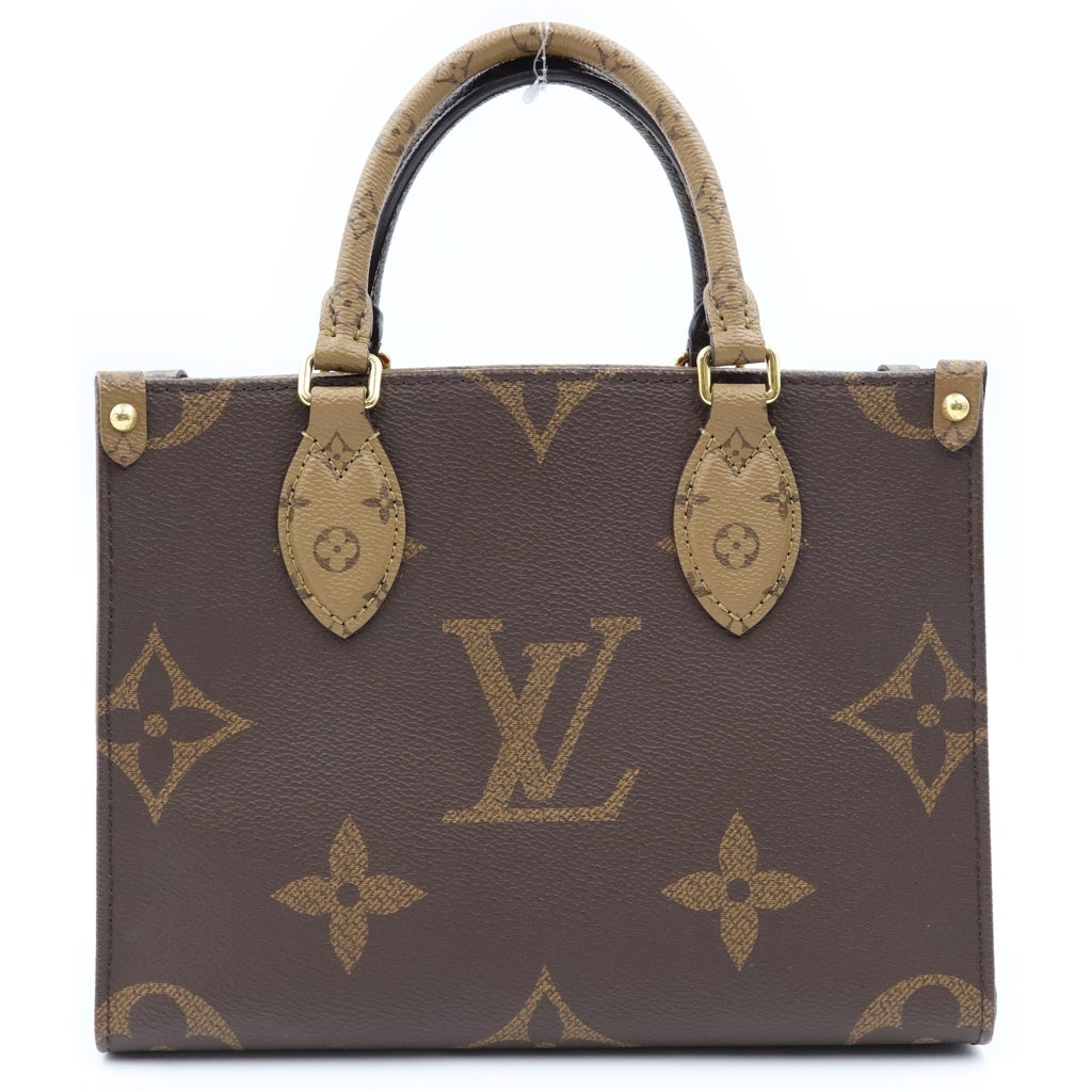 LOUIS VUITTON(ルイヴィトン) モノグラム ジャイアントリバース オンザゴーPM PVC レザー 2WAY ハンドバッグ ショルダーバッグ ICタイプ ブラウン M46373 レディース