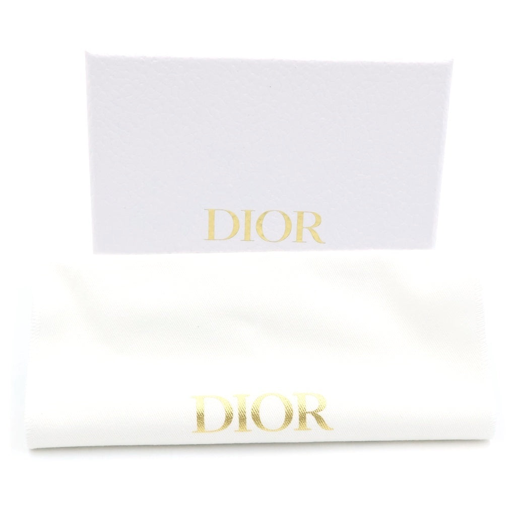 Christian Dior(クリスチャンディオール) カロ マクロカナージュ クリスタルウォレット 三つ折り財布 ブラック レザー S4208UHNN_M900 ゴールド金具 レディース