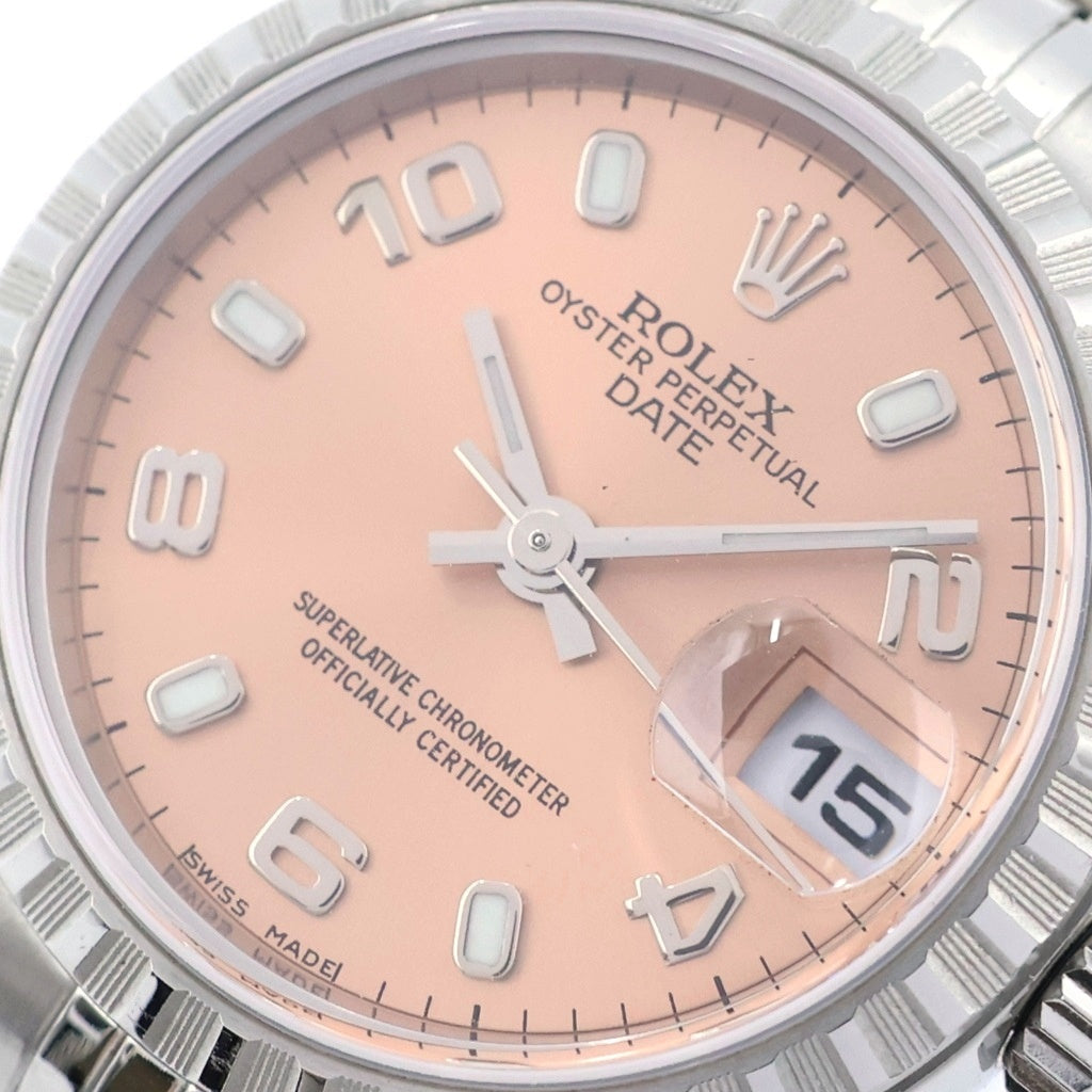 ROLEX(ロレックス) オイスターパーペチュアル デイト ピンク文字盤 ステンレス 自動巻き SS/AT 79240 P番 腕時計