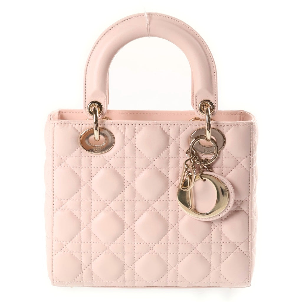 Christian Dior(クリスチャンディオール) My ABCDior マイディオール 2WAYハンドバッグ ショルダーバッグ ライトピンク レザー ゴールド金具 レディース
