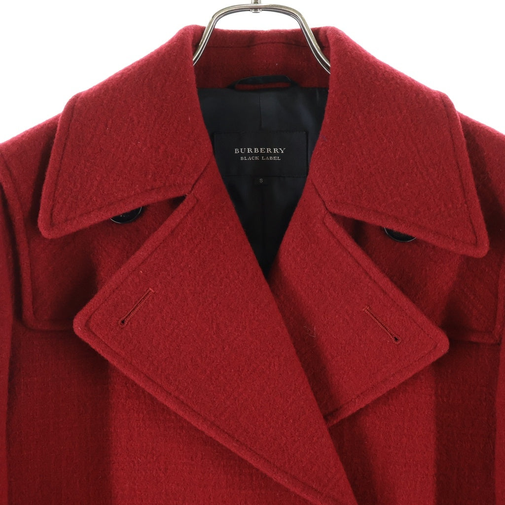 BURBERRY BLACK LABEL(バーバリー ブラックレーベル) Wool Pea Coat ウールピーコート ハーフコート レッド D1F70-213-16
