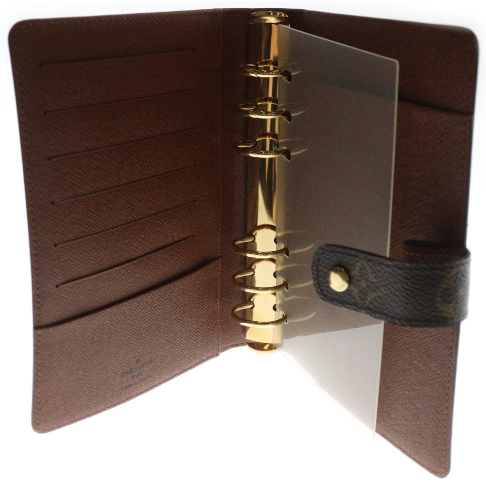 LOUIS VUITTON(ルイヴィトン) モノグラム アジェンダMM バインダー 手帳 ノート ブラウン PVC ゴールド金具 R20105