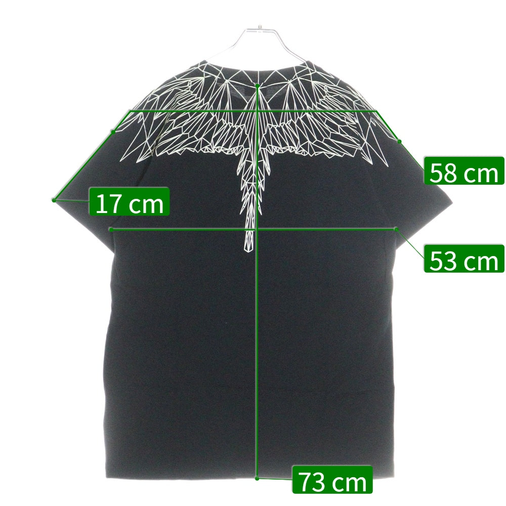 MARCELO BURLON(マルセロバーロン) Neon Wings T-Shirt ネオンウィング グラフィックプリント クルーネック半袖Tシャツ カットソー ブラック CMAA018S19001026