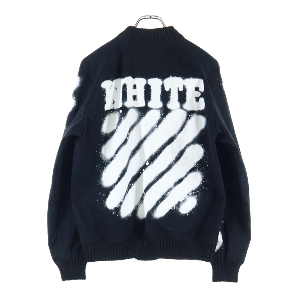 OFF-WHITE(オフホワイト) 17SS Spray Varsity Jacket スプレーロゴ ボンバージャケット ブラック