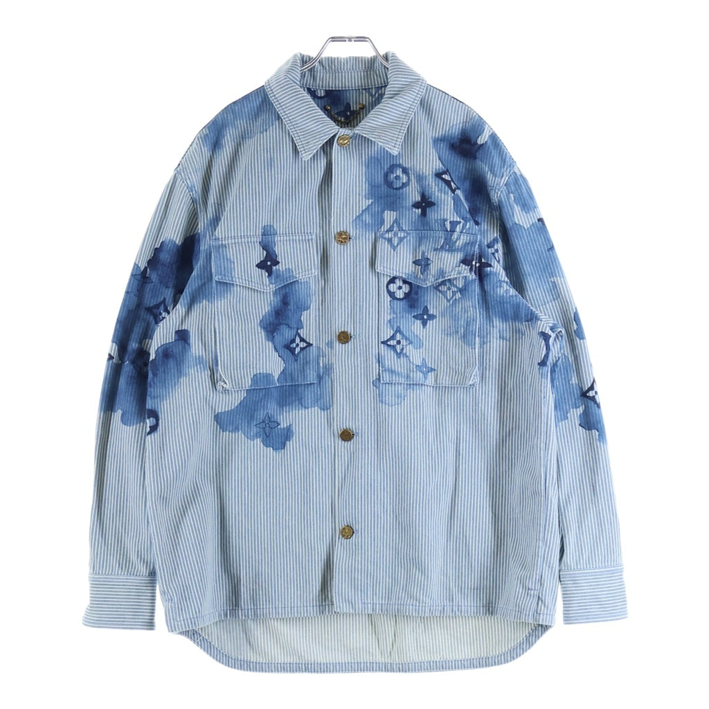 LOUIS VUITTON(ルイヴィトン) 21SS ヴァージルアブロー ストライプモノグラムワーク デニムジャケット カバーオール ブルー RM211V BX7 HLS05W