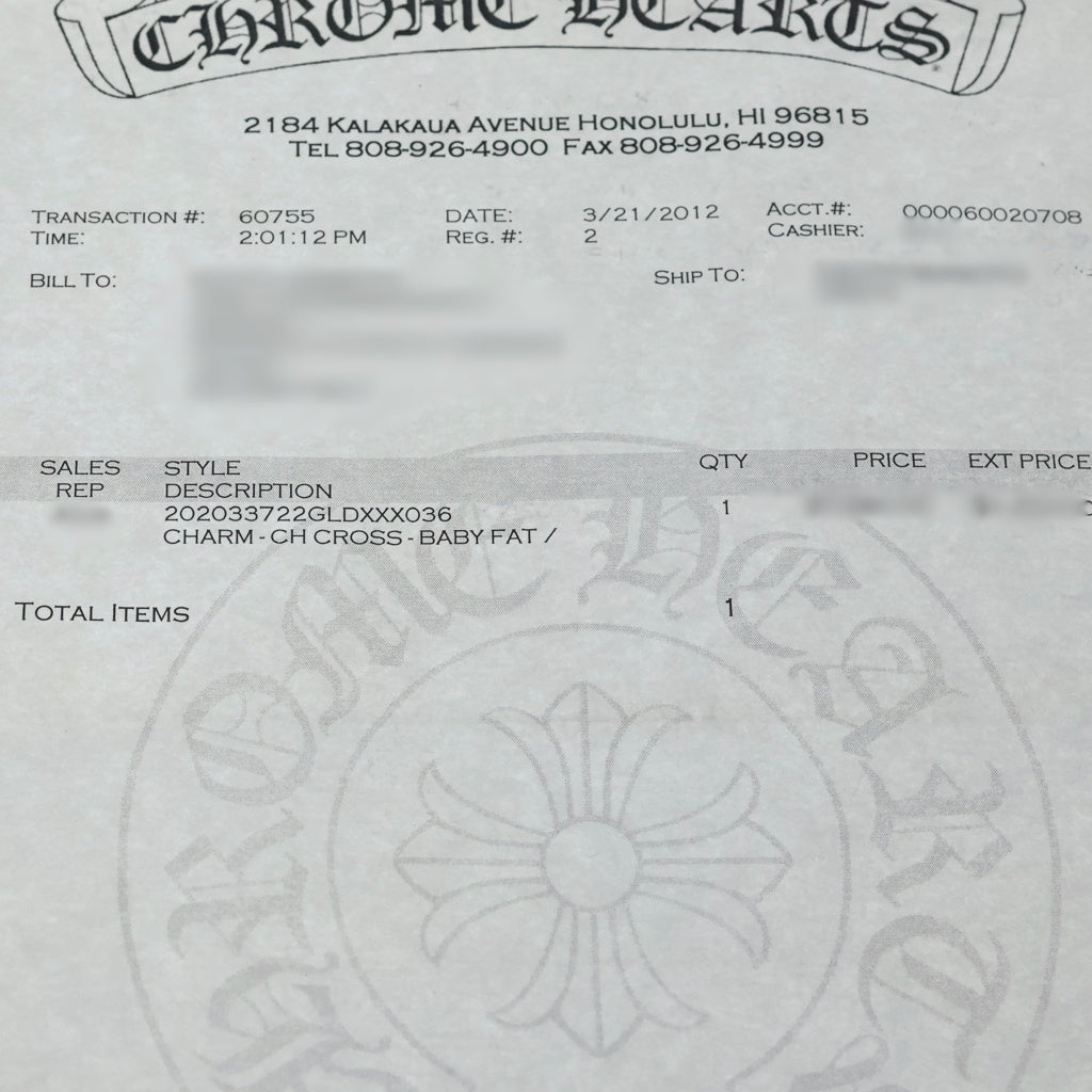 CHROME HEARTS(クロムハーツ) 22K CRS BBYFAT P/DIA ベイビーファットクロス PAVEダイヤ ペンダントトップ ゴールド BCA035