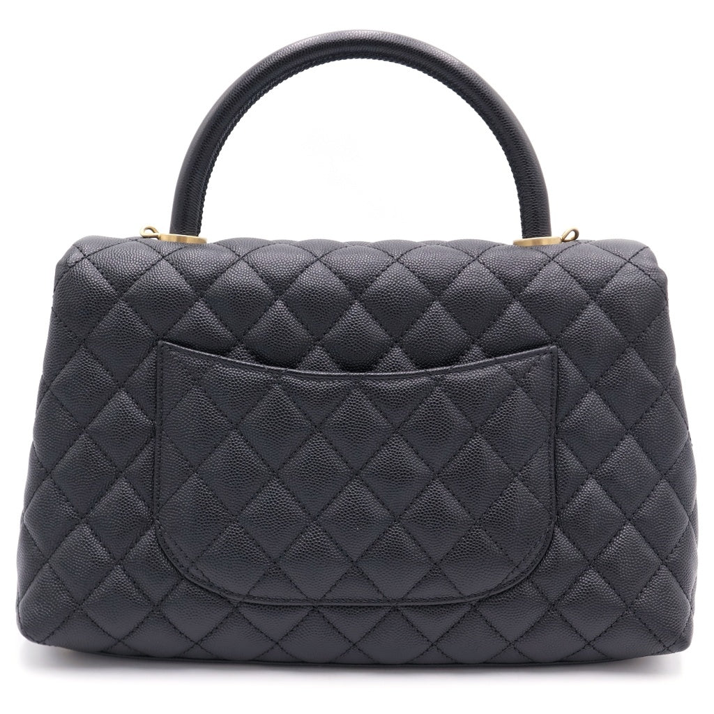CHANEL(シャネル) ココハンドル29 2WAYハンドバッグ ショルダーバッグ ブラック キャビアスキン ゴールド金具 レディース