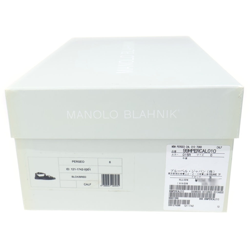MANOLO BLAHNIK(マノロブラニク) PERSEO Plain Leather Sandals プレイン レザー グラディエーターサンダル ブラック 121-1742-0001