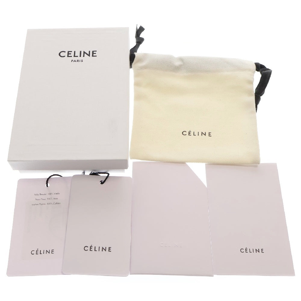 CELINE(セリーヌ) カードケース 名刺入れ ブラック×グレー レザー ロゴ