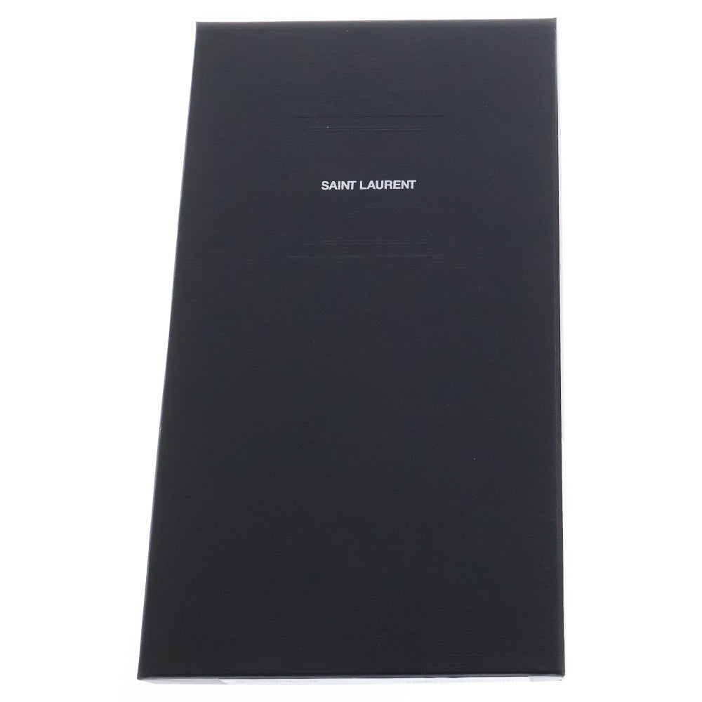SAINT LAURENT PARIS(サンローランパリ) ラウンドファスナー長財布 ブラック ロングウォレット シルバー レザー 617415