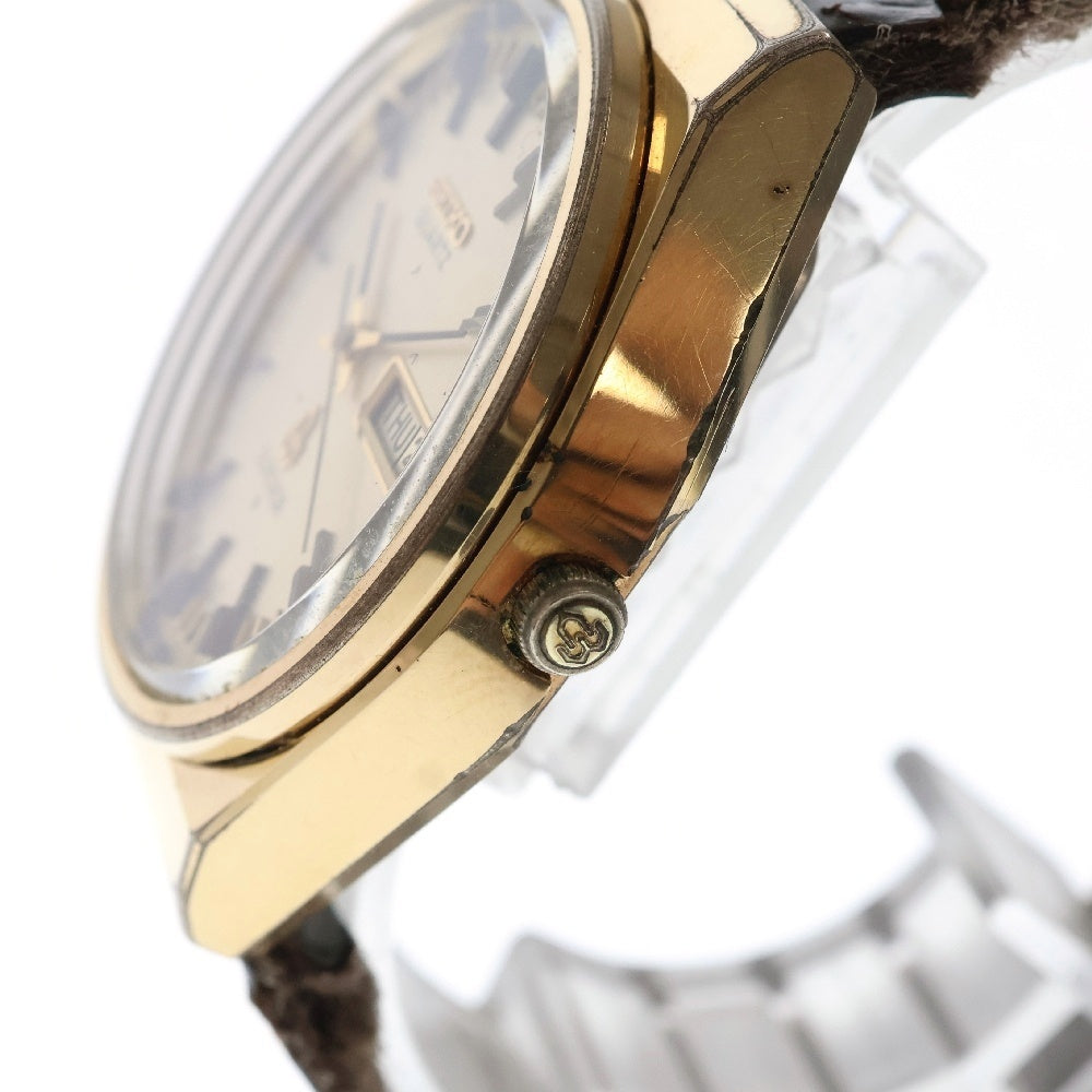 SEIKO(セイコー) スーペリア シルバー文字盤 デイデイト 腕時計 ゴールド×ブラウン