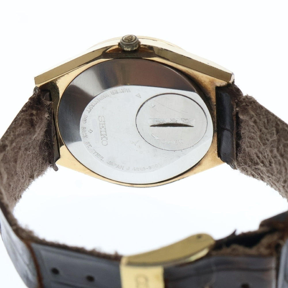 SEIKO(セイコー) スーペリア シルバー文字盤 デイデイト 腕時計 ゴールド×ブラウン