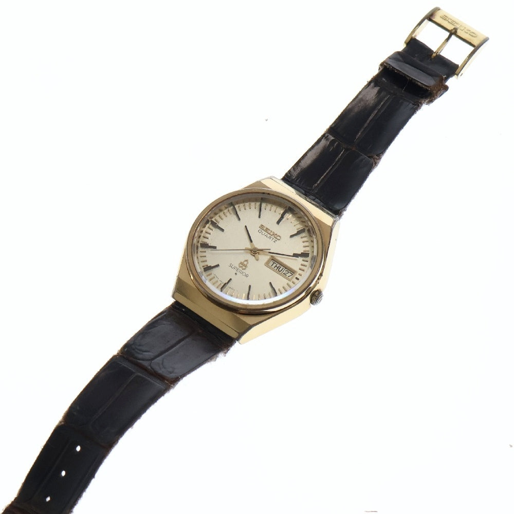 SEIKO(セイコー) スーペリア シルバー文字盤 デイデイト 腕時計 ゴールド×ブラウン