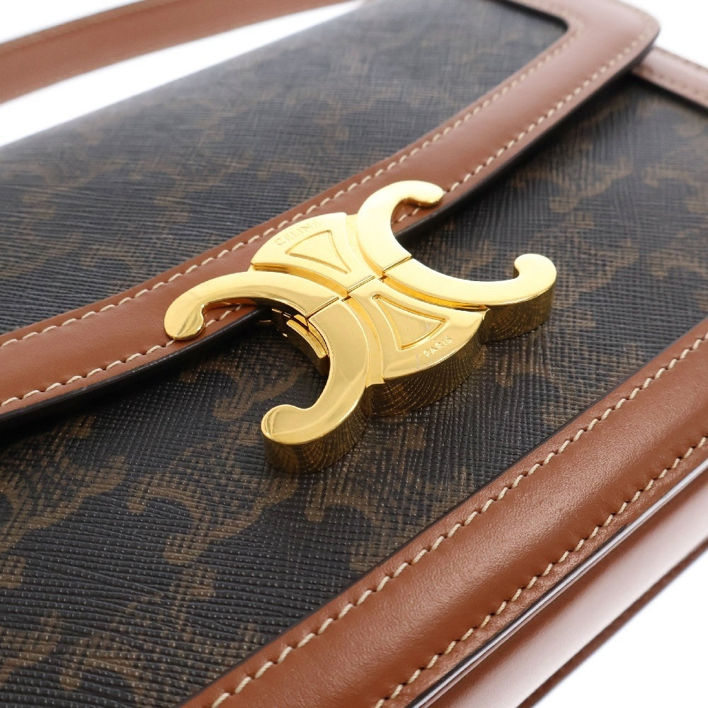 CELINE(セリーヌ) トリオンフ ティーン カーフスキン ショルダーバッグ ブラウン×ブラック レディース 188882BZ4.04LU