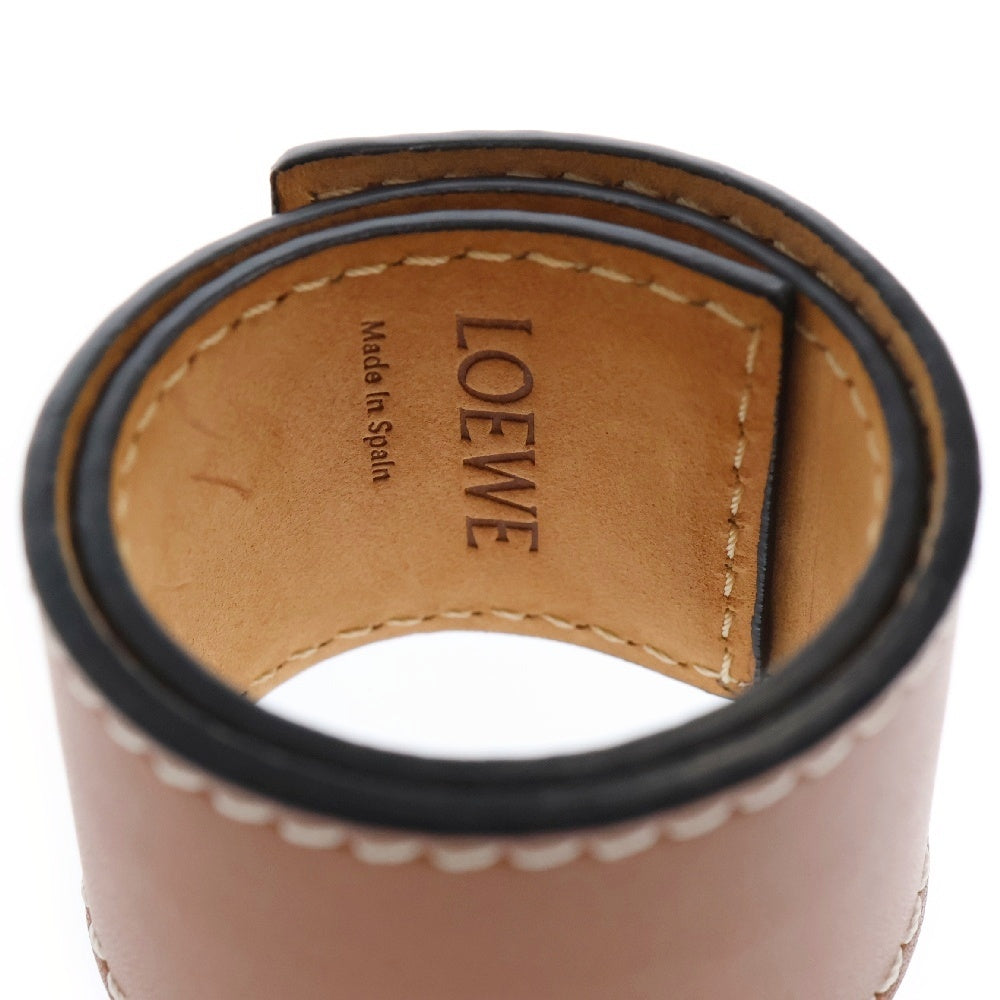 LOEWE(ロエベ) アナグラム スラップ ブレスレット バングル ブラウン レザー