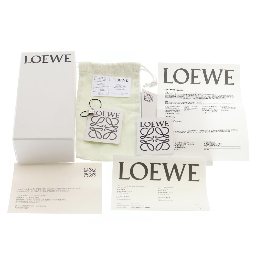 LOEWE(ロエベ) アナグラム スラップ ブレスレット バングル ブラウン レザー