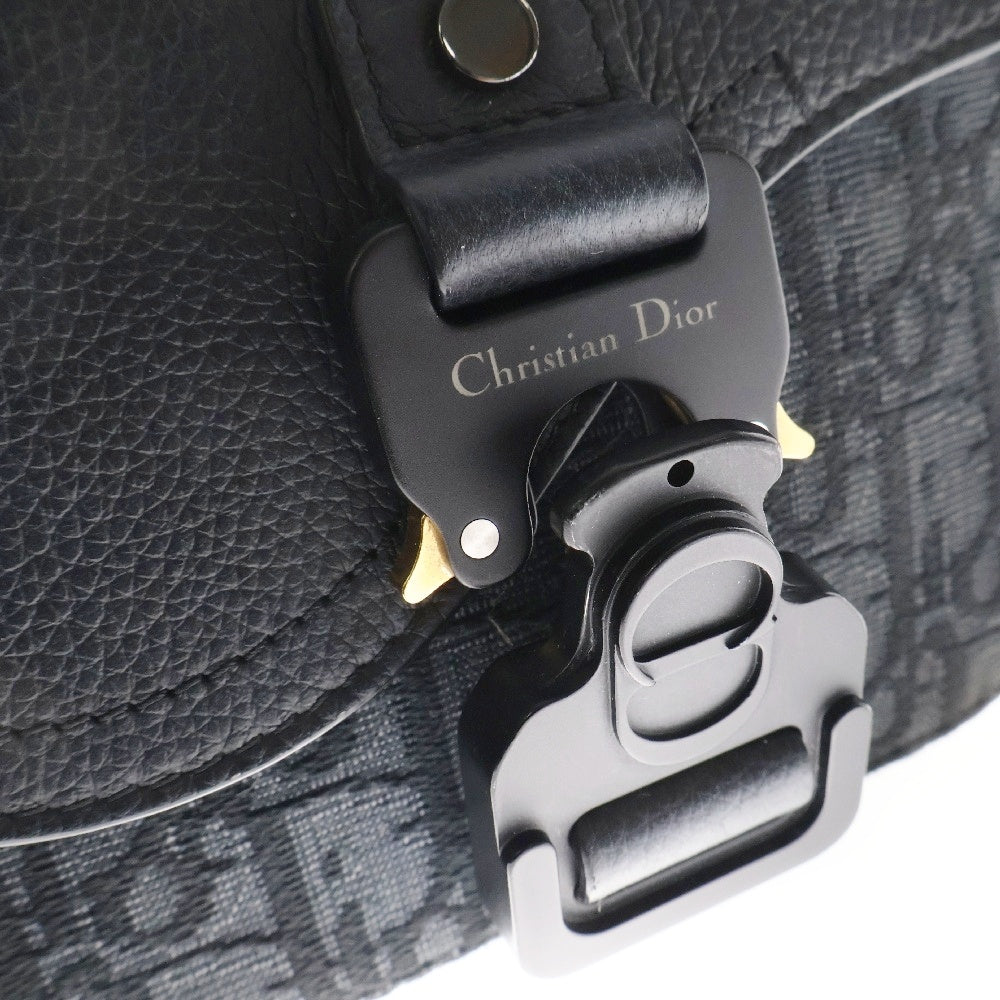 Christian Dior(クリスチャンディオール) オブリーク サドル メッセンジャーバッグ シグネチャー ブラック キャンバス×レザー ショルダーバッグ