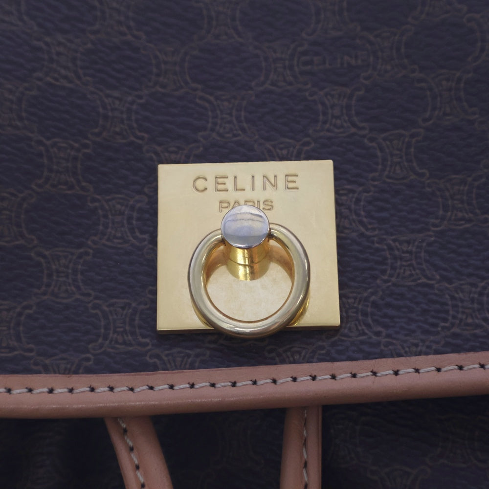 CELINE(セリーヌ) マカダム レザーバックパック リュック ブラウン