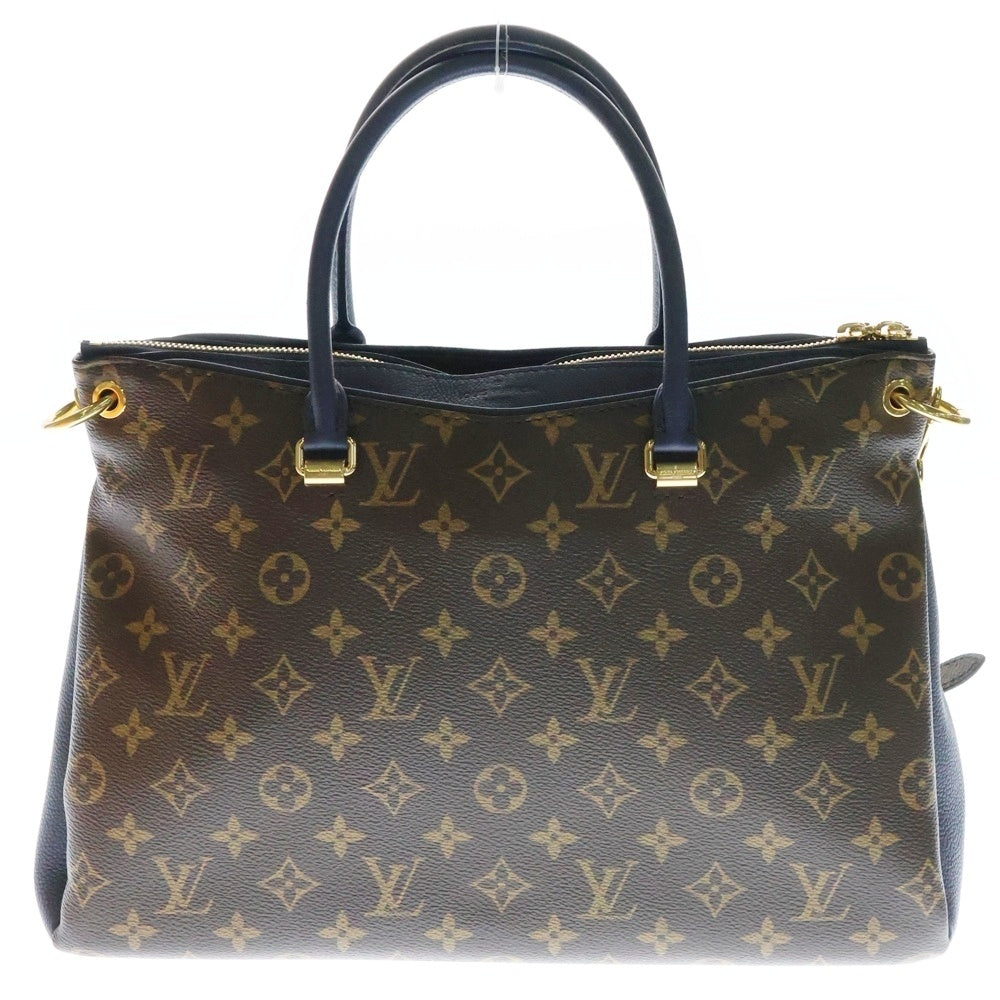 LOUIS VUITTON(ルイヴィトン) モノグラム パラスMM トートバッグ ハンドバッグ ブラウン×ネイビー PVCレザー RFID M42756