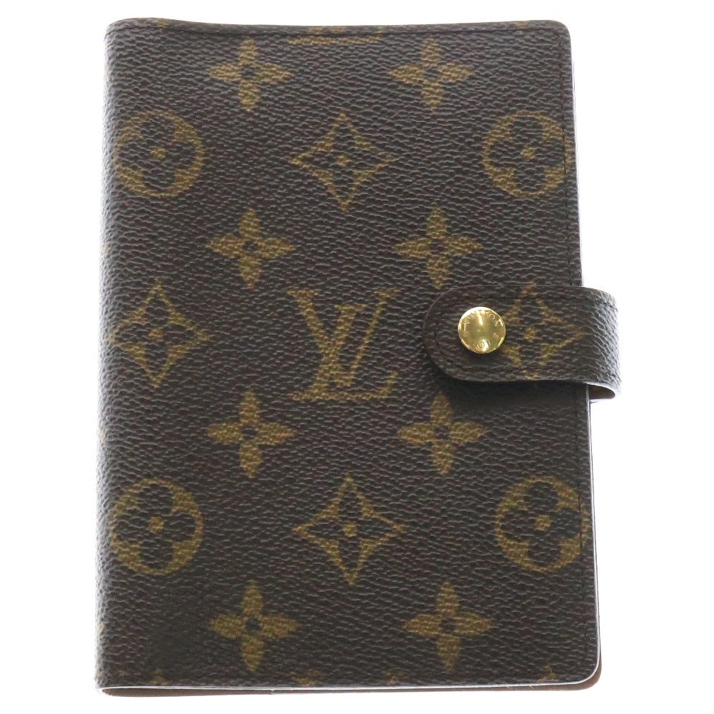 LOUIS VUITTON(ルイヴィトン) モノグラム アジェンダPM ペン付属 ブラウン PVCレザー 手帳カバー R20005