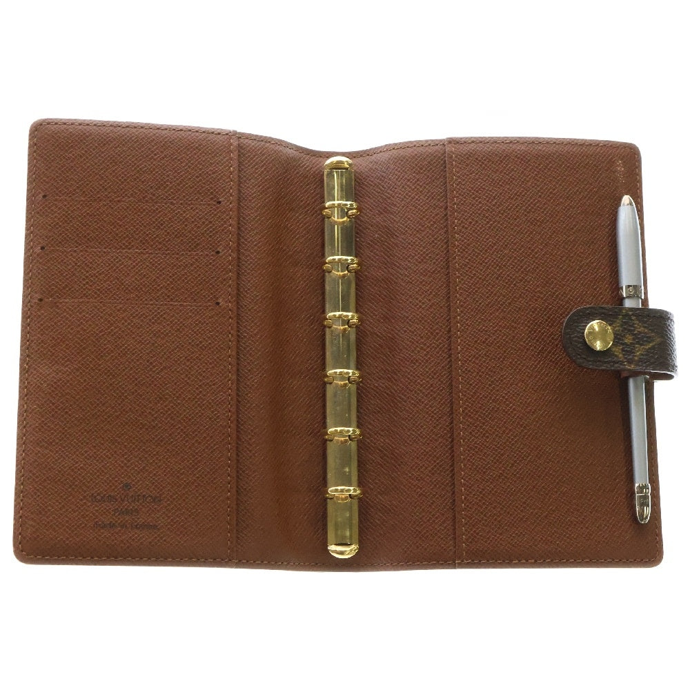 LOUIS VUITTON(ルイヴィトン) モノグラム アジェンダPM ペン付属 ブラウン PVCレザー 手帳カバー R20005