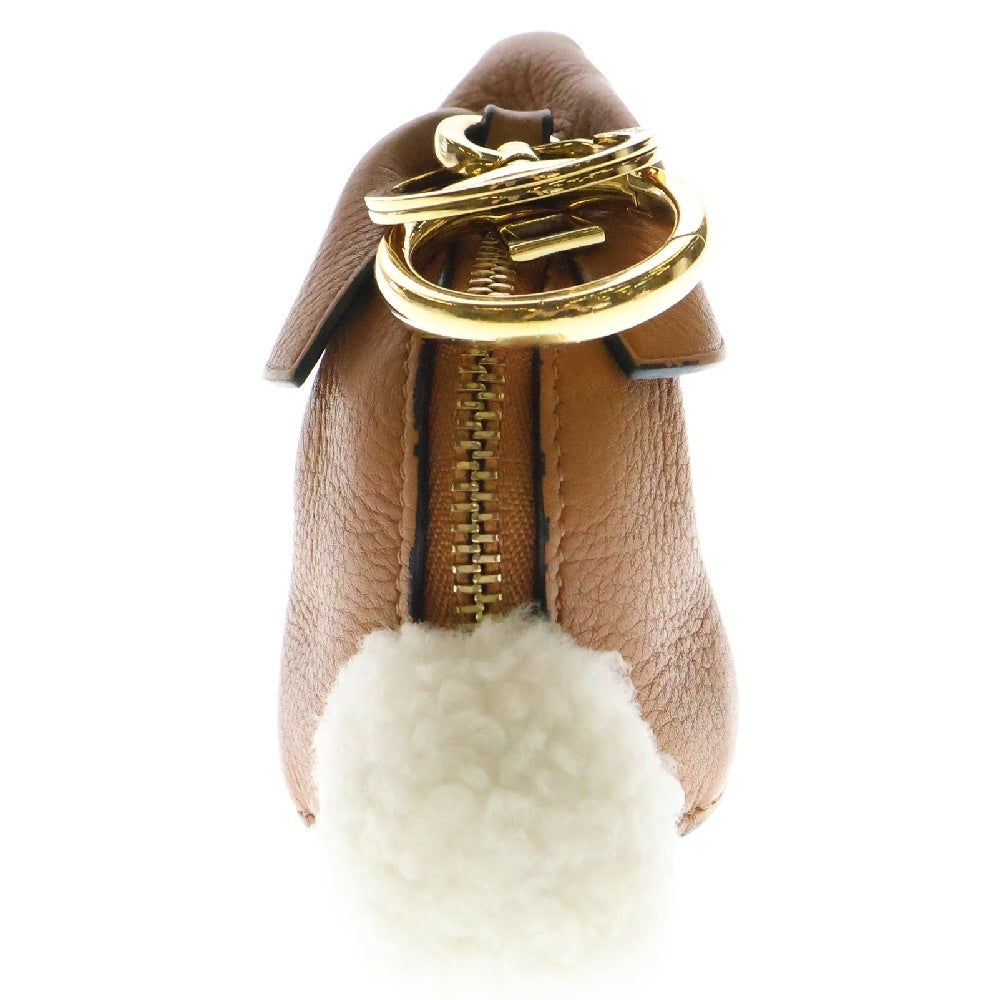 LOEWE(ロエベ) アニマルモチーフ バニーレザーコインケース チャーム ブラウン