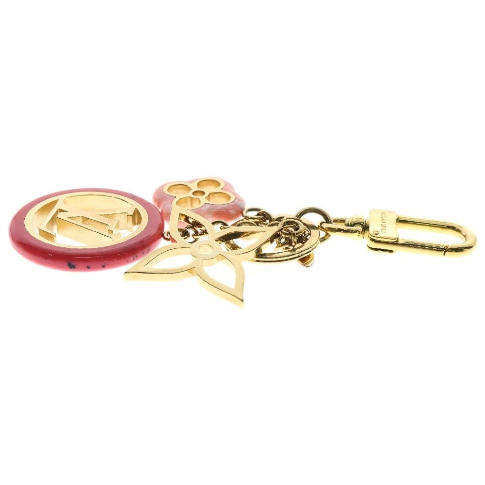 LOUIS VUITTON(ルイヴィトン) モノグラム ポルトクレ カラーライン チャーム キーホルダー ゴールド ピンク M64525