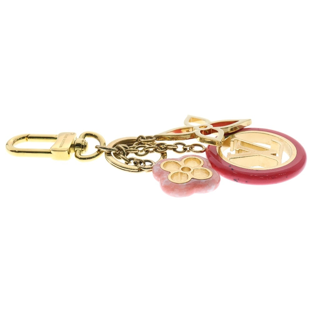 LOUIS VUITTON(ルイヴィトン) モノグラム ポルトクレ カラーライン チャーム キーホルダー ゴールド ピンク M64525