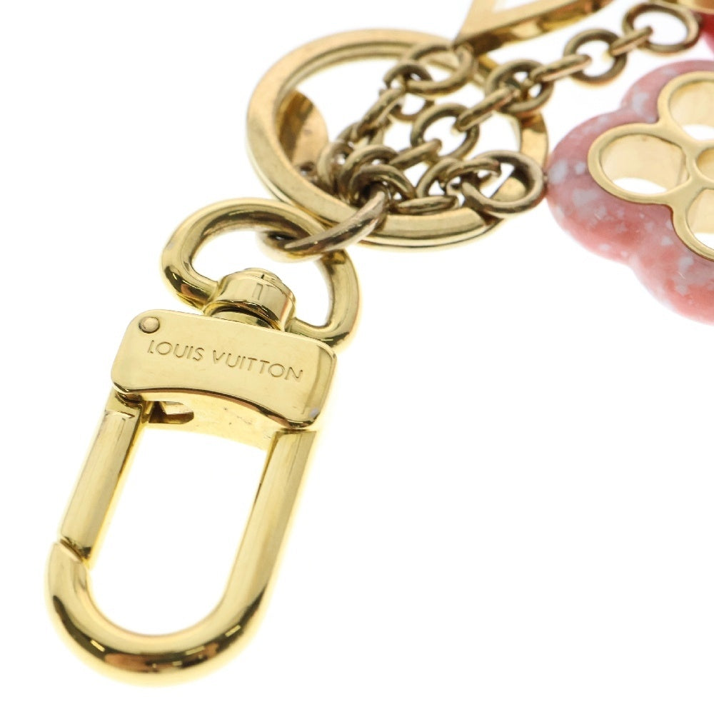LOUIS VUITTON(ルイヴィトン) モノグラム ポルトクレ カラーライン チャーム キーホルダー ゴールド ピンク M64525