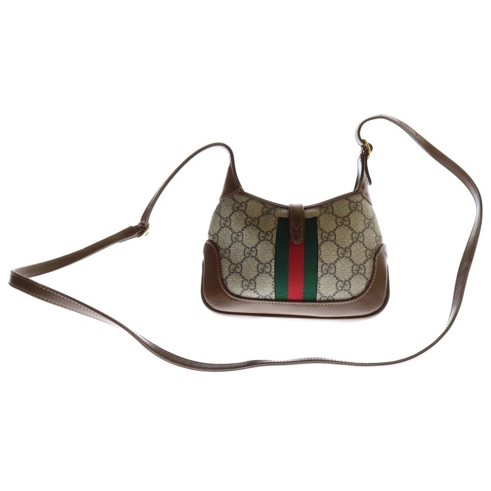 GUCCI(グッチ) GGスプリーム ジャッキー1961 ショルダーバッグ ゴールド金具 キャンバス×レザー ベージュ×ブラウン 637092