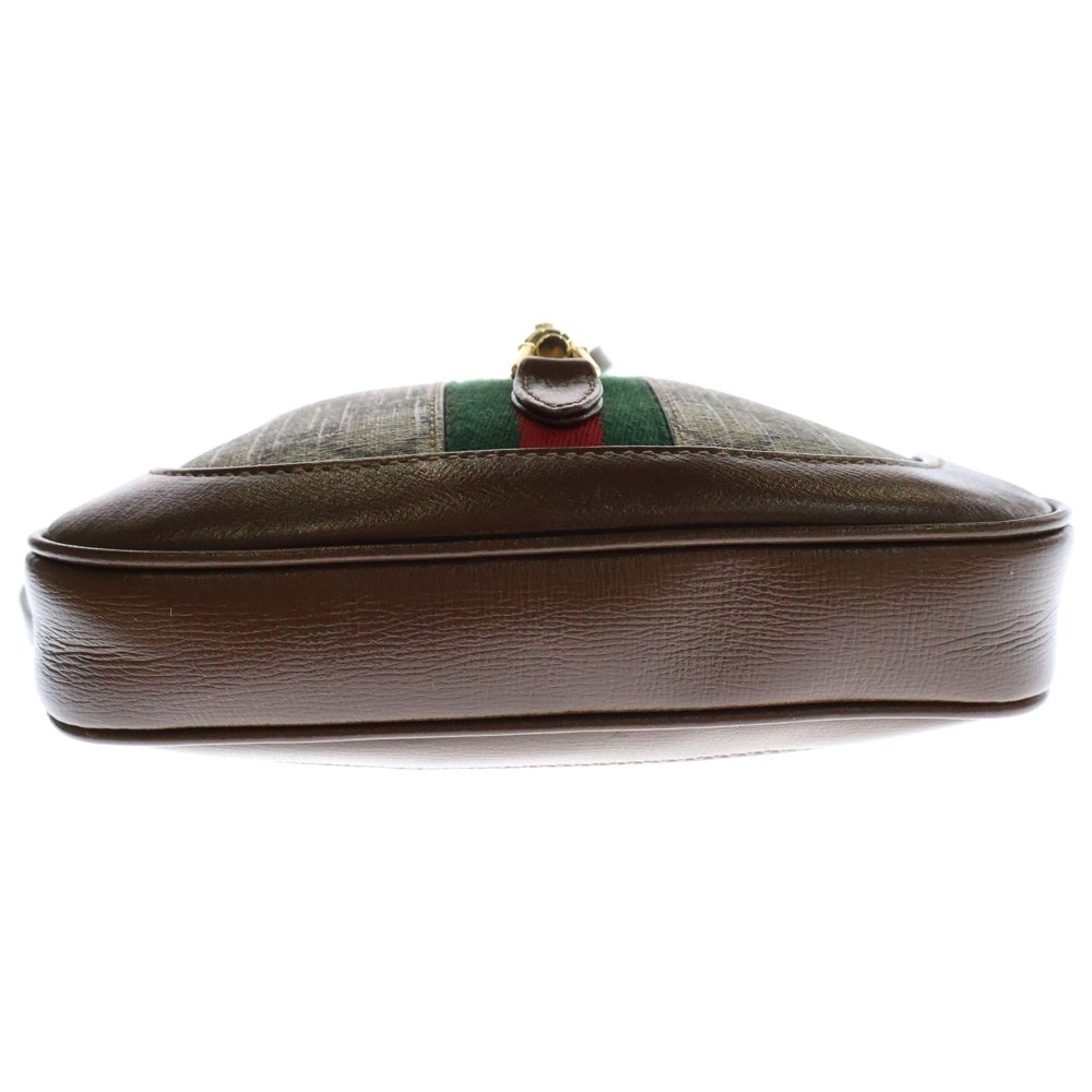 GUCCI(グッチ) GGスプリーム ジャッキー1961 ショルダーバッグ ゴールド金具 キャンバス×レザー ベージュ×ブラウン 637092