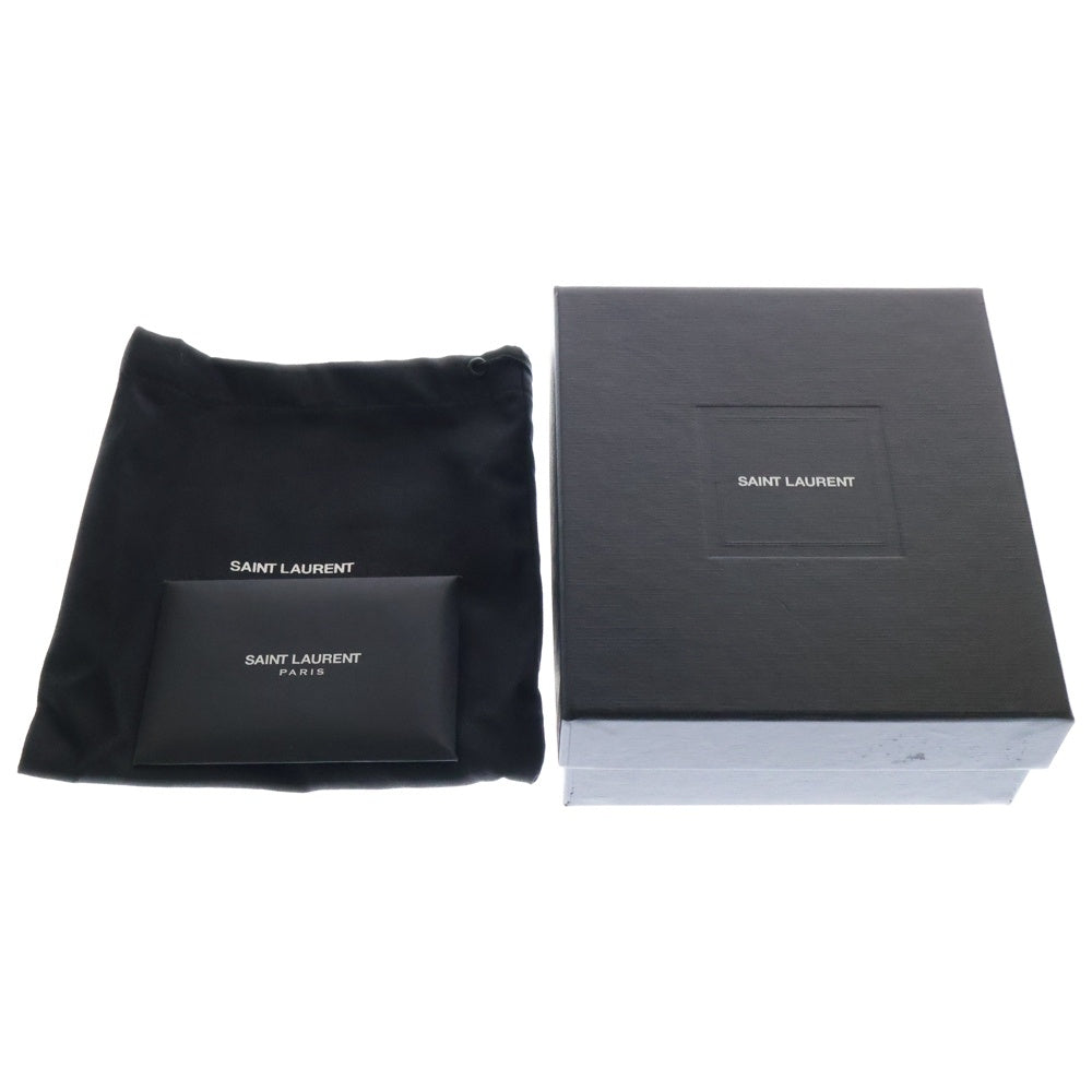 SAINT LAURENT PARIS(サンローランパリ) 三つ折り財布 ブラック コンパクトウォレット コインケース ブラック ゴールド金具 レザー 692061