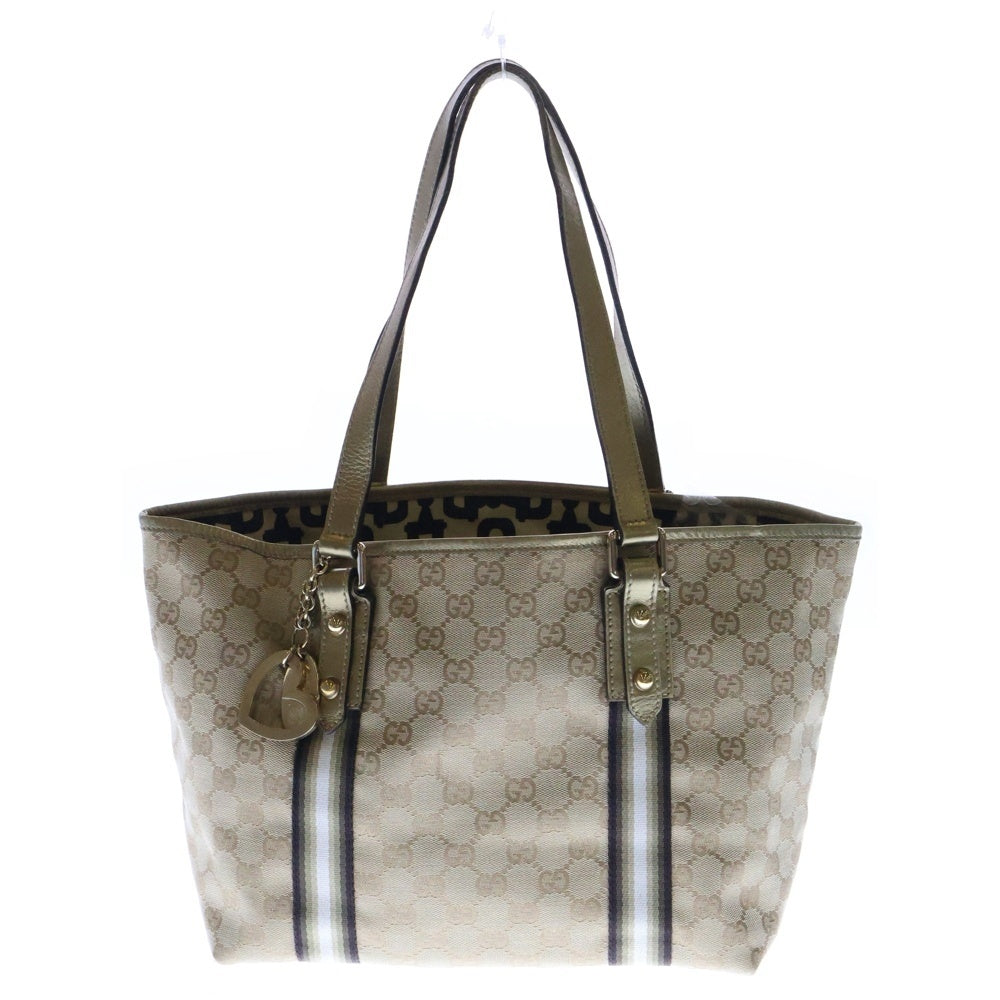 GUCCI(グッチ) GGキャンバス トートバッグ ベージュ×ゴールド 137396 レディース