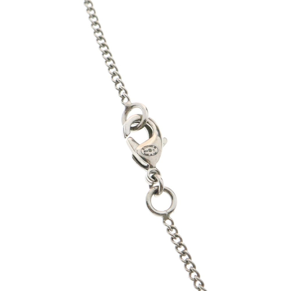 CHANEL(シャネル) ココマーク リボンモチーフ ラインストーン ネックレス メタル シルバー 014C アクセサリー