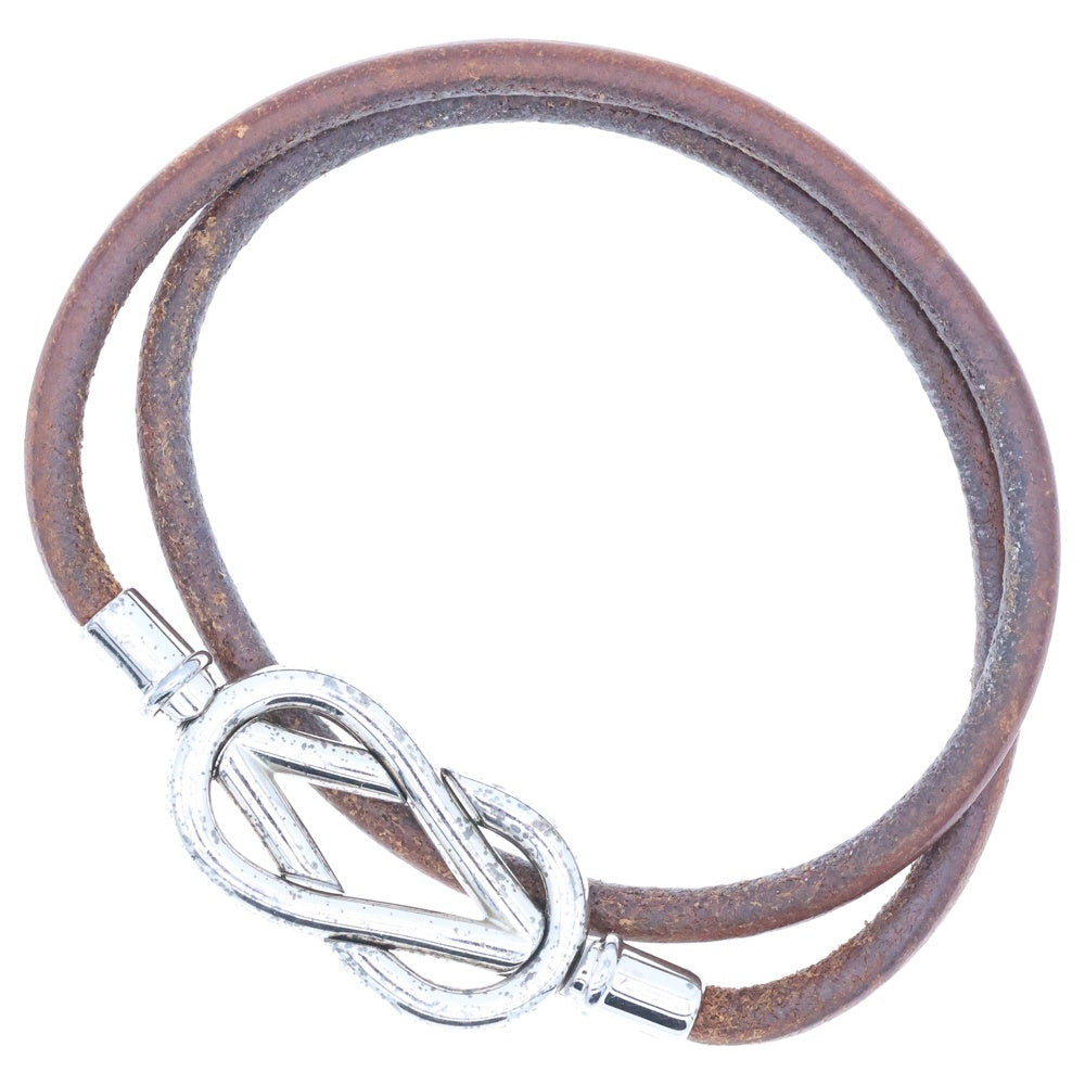 HERMES(エルメス) アタメ 2連 ブレスレット シルバー金具 アクセサリー