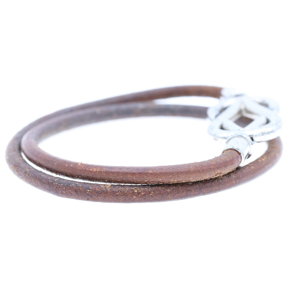 HERMES(エルメス) アタメ 2連 ブレスレット シルバー金具 アクセサリー