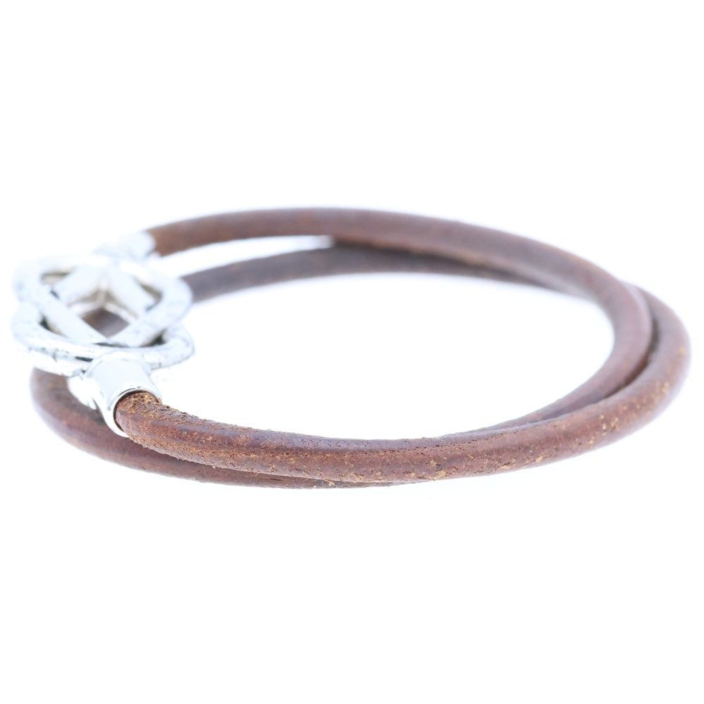 HERMES(エルメス) アタメ 2連 ブレスレット シルバー金具 アクセサリー